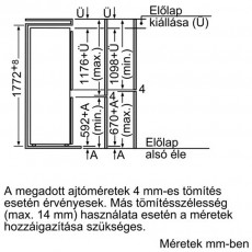 Bosch KIV38X20 hűtőszekrény Konyhai termékek - Hűtő, fagyasztó (beépíthető) - Alulfagyasztós kombinált hűtő - 282209