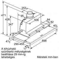 Bosch DFS097A51 Teleszkópos páraelszívó Konyhai termékek - Páraelszívó - Beépíthető / kihúzható - 370323