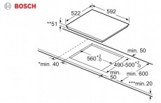 Bosch PUE611FB1E Serie 6 indukciós főzőlap Konyhai termékek - Sütő-főzőlap, tűzhely (beépíthető) - Indukciós főzőlap (beépíthető) - 317220