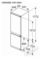 Bosch KIN86HFE0 beépíthető alulfagyasztós hűtő Konyhai termékek - Hűtő, fagyasztó (beépíthető) - Alulfagyasztós kombinált hűtő - 371676