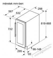 Bosch KUW20VHF0 beépíthető borhűtő Konyhai termékek - Hűtő, fagyasztó (beépíthető) - Borhűtő - 377980