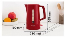 Bosch TWK3A014 Vízforraló Piros Konyhai termékek - Vízforraló / teafőző - 381255