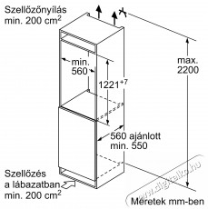 Bosch KIL42NSE0 Beépíthető hűtőszekrény Konyhai termékek - Hűtő, fagyasztó (beépíthető) - Felülfagyasztós kombinált hűtő - 381239