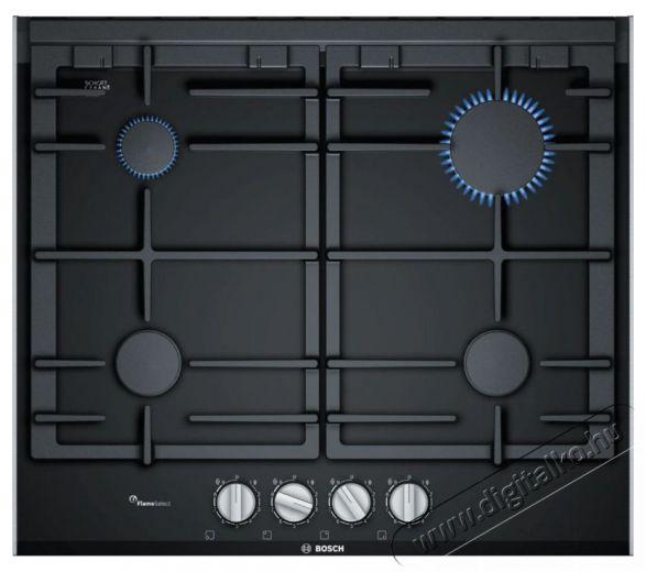 Bosch PRP6A6B70D, Gas hob Fekete Konyhai termékek - Sütő-főzőlap, tűzhely (beépíthető) - Gázfőzőlap (beépíthető) - 451596