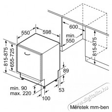 Bosch SMV4HVX00E beépíthető mosogatógép, 60 cm, 14 teríték, HomeConnect, Expressz program, VarioSpeed, InfoLight, AquaStop, 46 dB Konyhai termékek - Mosogatógép - Normál (60cm) beépíthető mosogatógép - 492721