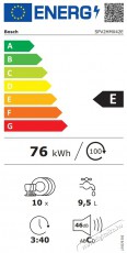 Bosch SPV2HMX42E mosogatógép Konyhai termékek - Mosogatógép - Keskeny (45cm-ig) beépíthető mosogatógép - 492728