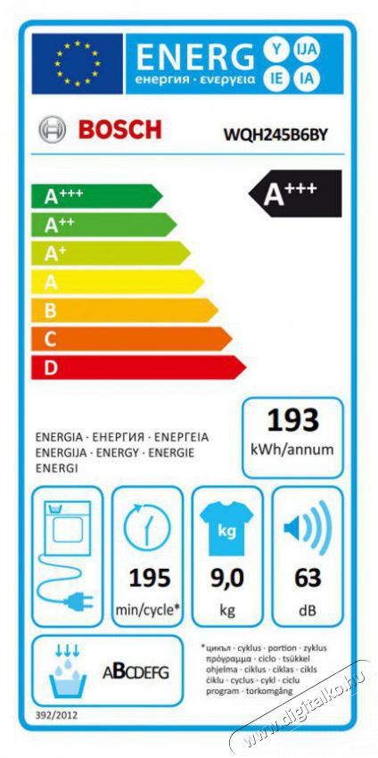 Bosch WQH245B6BY SZ&Aacute;R&Iacute;T&Oacute;G&Eacute;P HŐSZIVATTY&Uacute;S KONDENZ&Aacute;CI&Oacute;S H&aacute;ztart&aacute;s / Otthon / K&uuml;lt&eacute;r - Mos&oacute;g&eacute;p / sz&aacute;r&iacute;t&oacute;g&eacute;p - Sz&aacute;r&iacute;t&oacute;g&eacute;p - 505424