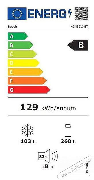 Bosch KGN39VXBT Serie 4 Konyhai term&eacute;kek - Hűtő, fagyaszt&oacute; (szabadon&aacute;ll&oacute;) - Alulfagyaszt&oacute;s kombin&aacute;lt hűtő - 509356