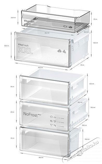 Bosch KGN39VXBT Serie 4 Konyhai term&eacute;kek - Hűtő, fagyaszt&oacute; (szabadon&aacute;ll&oacute;) - Alulfagyaszt&oacute;s kombin&aacute;lt hűtő - 509356