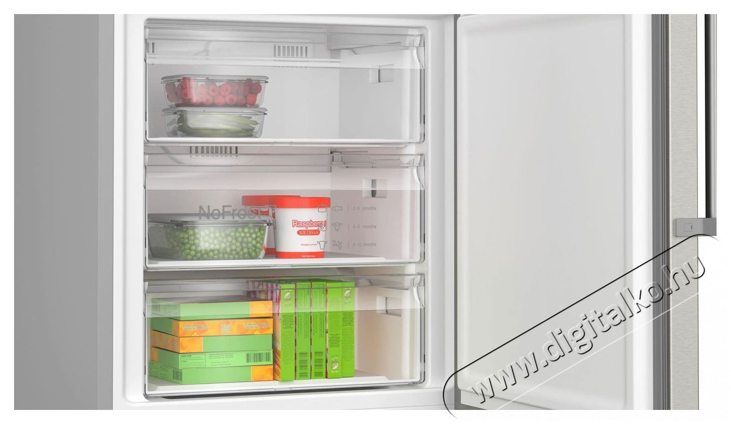 Bosch KGN49AICT Serie 6 Konyhai term&eacute;kek - Hűtő, fagyaszt&oacute; (szabadon&aacute;ll&oacute;) - Alulfagyaszt&oacute;s kombin&aacute;lt hűtő - 509431