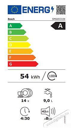 Bosch SMS6ECI15E Serie 6 Szabadon&aacute;ll&oacute; mosogat&oacute;g&eacute;p 60 cm Konyhai term&eacute;kek - Mosogat&oacute;g&eacute;p - Norm&aacute;l (60cm) szabadon&aacute;ll&oacute; mosogat&oacute;g&eacute;p - 513292