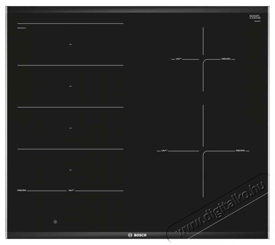 Bosch PXE675DC1E Konyhai term&eacute;kek - S&uuml;tő-főzőlap, tűzhely (be&eacute;p&iacute;thető) - Indukci&oacute;s főzőlap (be&eacute;p&iacute;thető) - 515242