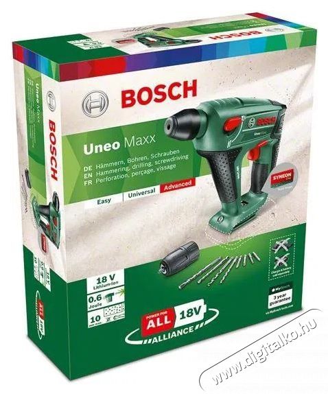 Bosch Uneo Maxx 18 Li (akkumul&aacute;tor n&eacute;lk&uuml;l) H&aacute;ztart&aacute;s / Otthon / K&uuml;lt&eacute;r - Szersz&aacute;m - F&uacute;r&oacute; / f&uacute;r&oacute;kalap&aacute;cs - 518582
