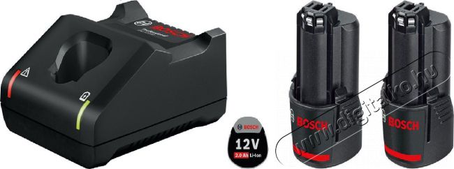 Bosch 2× GBA 12V 2.0Ah + GAL 12V-40 Akkuk és töltők - Li-ion akkumulátor és töltő (gyári) - Szettben - 518527