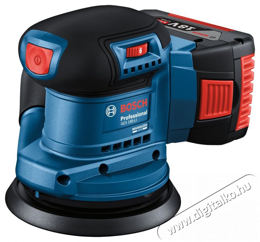 Bosch GEX 185-Li 18V 1x4Ah + porzs&aacute;k, tokkal csiszol&oacute; g&eacute;p H&aacute;ztart&aacute;s / Otthon / K&uuml;lt&eacute;r - Szersz&aacute;m - Csiszol&oacute; g&eacute;p - 523111