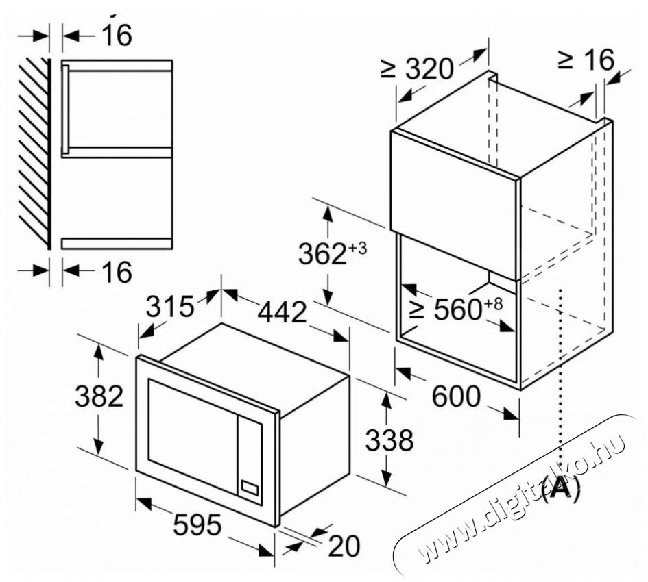 Bosch BFL623MS3 Serie 2 Mikrohull&aacute;m&uacute; s&uuml;tő Konyhai term&eacute;kek - Mikrohull&aacute;m&uacute; s&uuml;tő - Mikrohull&aacute;m&uacute; s&uuml;tő (be&eacute;p&iacute;thető) - 527051