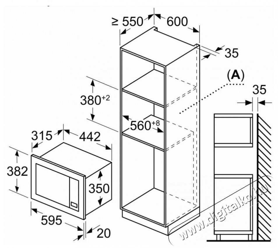 Bosch BFL623MS3 Serie 2 Mikrohull&aacute;m&uacute; s&uuml;tő Konyhai term&eacute;kek - Mikrohull&aacute;m&uacute; s&uuml;tő - Mikrohull&aacute;m&uacute; s&uuml;tő (be&eacute;p&iacute;thető) - 527051