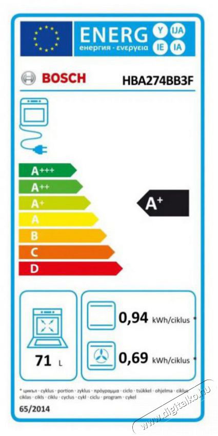 Bosch HBA274BB3F S&uuml;tő (be&eacute;p&iacute;thető) Konyhai term&eacute;kek - S&uuml;tő-főzőlap, tűzhely (be&eacute;p&iacute;thető) - S&uuml;tő (be&eacute;p&iacute;thető) - 527053