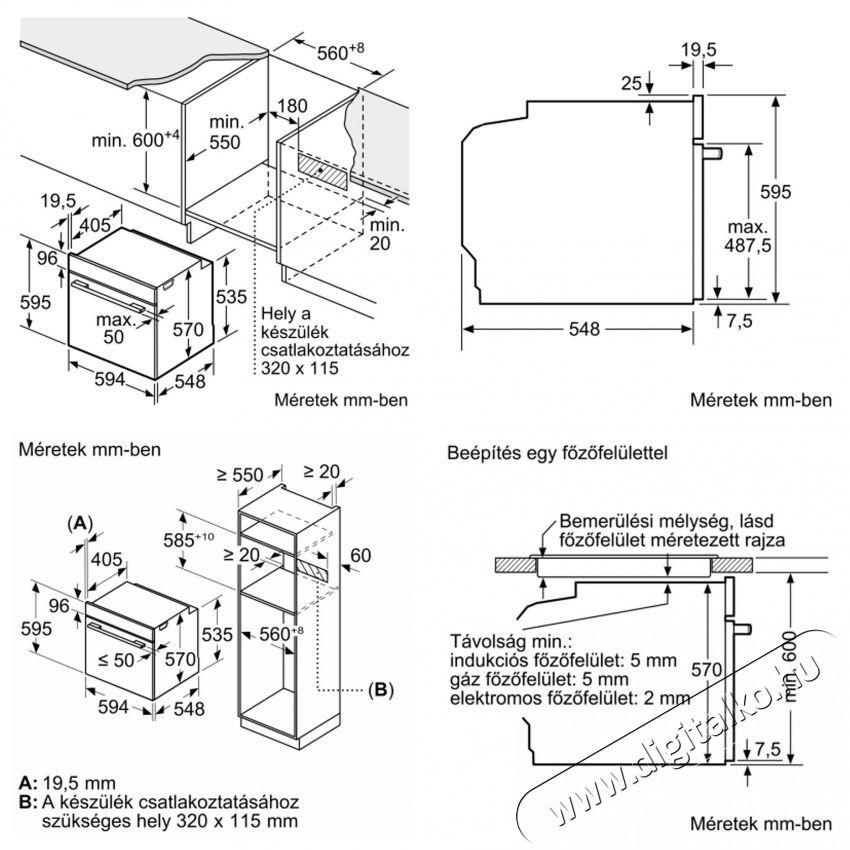 Bosch HQA574BB3 fekete, be&eacute;p&iacute;thető, s&uuml;tőt&eacute;r: 71L, grill, l&eacute;gkever&eacute;s, s&uuml;tő Konyhai term&eacute;kek - S&uuml;tő-főzőlap, tűzhely (be&eacute;p&iacute;thető) - S&uuml;tő (be&eacute;p&iacute;thető) - 513417