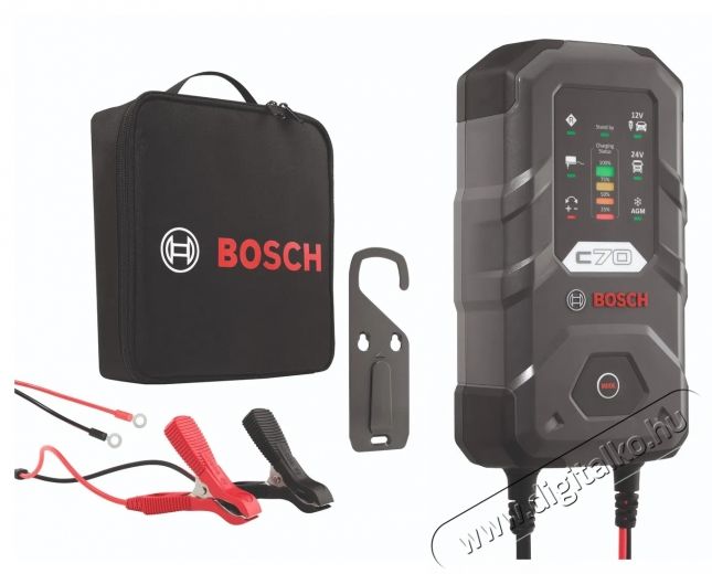 Bosch C70, 12V   24V aut&oacute; akkuml&aacute;tor t&ouml;ltő Aut&oacute;hifi / Aut&oacute; felszerel&eacute;s - Aut&oacute;s t&ouml;ltő / szivargy&uacute;jt&oacute; adapter - 531702