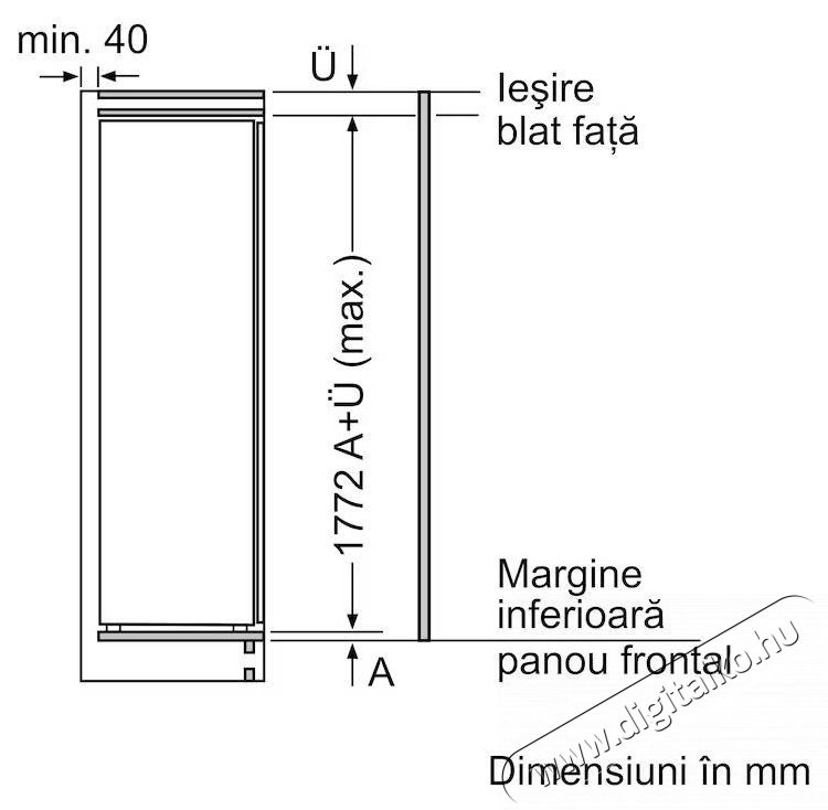 Bosch KIL82VFE0, Be&eacute;p&iacute;thető egyajt&oacute;s hűtőszekr&eacute;ny, 280 l, E energiaoszt&aacute;ly, Megford&iacute;that&oacute; ajt&oacute;, M 177,2 cm Konyhai term&eacute;kek - Hűtő, fagyaszt&oacute; (be&eacute;p&iacute;thető) - Egyajt&oacute;s hűtő - 533046