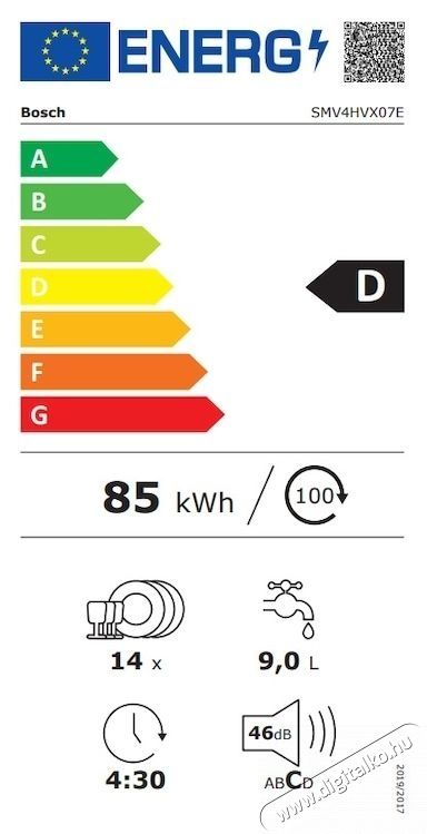 Bosch SMV4HVX07E Be&eacute;p&iacute;thető mosogat&oacute;g&eacute;p, 14 ter&iacute;t&eacute;k, 6 program Konyhai term&eacute;kek - Mosogat&oacute;g&eacute;p - Norm&aacute;l (60cm) be&eacute;p&iacute;thető mosogat&oacute;g&eacute;p - 533068
