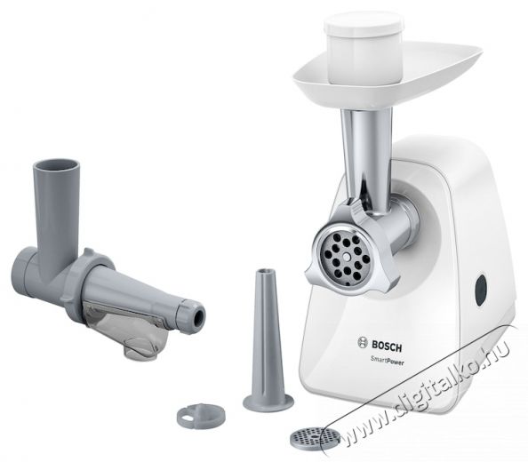 Bosch MFW2515W dar&aacute;l&oacute;, 1500 W, 1,8 kg / perc, 2 szita: 3,8 / 8 mm, piros facsar&oacute;, feh&eacute;r Konyhai term&eacute;kek - Konyhai kisg&eacute;p (elők&eacute;sz&iacute;t&eacute;s / feldolgoz&aacute;s) - Citrus / gy&uuml;m&ouml;lcs facsar&oacute; - 533054