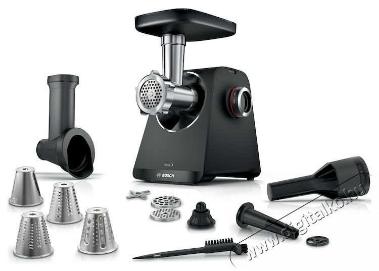 Bosch MFWS440B h&uacute;sdar&aacute;l&oacute;, 1900 W, 2,5 kg/perc, 2 v&aacute;g&aacute;ssal ell&aacute;tott k&eacute;s, kolb&aacute;szhoz/t&ouml;lt&ouml;tt z&ouml;lds&eacute;gekhez &eacute;s kebb&eacute;hez val&oacute; tartoz&eacute;k, fekete Konyhai term&eacute;kek - Konyhai kisg&eacute;p (elők&eacute;sz&iacute;t&eacute;s / feldolgoz&aacute;s) - H&uacute;sdar&aacute;l&oacute; - 533055