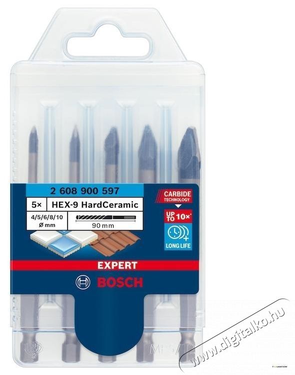 Bosch 5 db-os HEX-9 EXPERT f&uacute;r&oacute;sz&aacute;r k&eacute;szlet ker&aacute;mialapokhoz, 5-10 mm &aacute;tm&eacute;rőjű H&aacute;ztart&aacute;s / Otthon / K&uuml;lt&eacute;r - Szersz&aacute;m - F&uacute;r&oacute; / f&uacute;r&oacute;kalap&aacute;cs - 535048