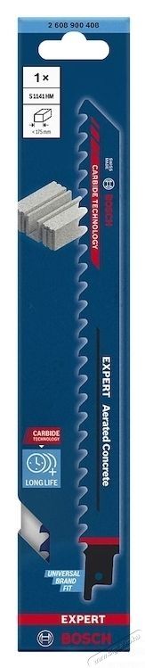 Bosch Expert Aerated Concrete S 1141 HM 2608900408 fűr&eacute;szlap, 8.5mm fogt&aacute;vols&aacute;g H&aacute;ztart&aacute;s / Otthon / K&uuml;lt&eacute;r - Szersz&aacute;m - Kieg&eacute;sz&iacute;tő, tartoz&eacute;k - 535042