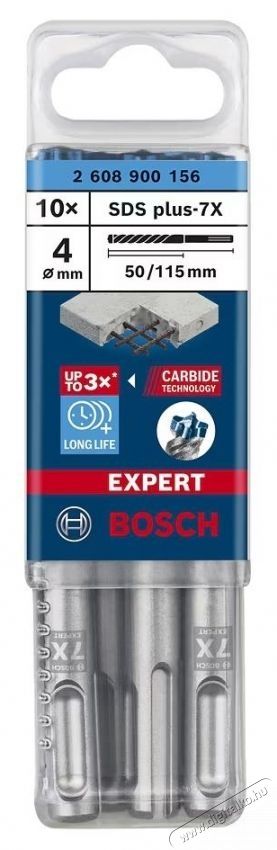 Bosch 10 db-os Expert SDS Plus-7X 2608900156 f&uacute;r&oacute;sz&aacute;r k&eacute;szlet, 4 x 50 x 115 mm H&aacute;ztart&aacute;s / Otthon / K&uuml;lt&eacute;r - Szersz&aacute;m - Kieg&eacute;sz&iacute;tő, tartoz&eacute;k - 535054