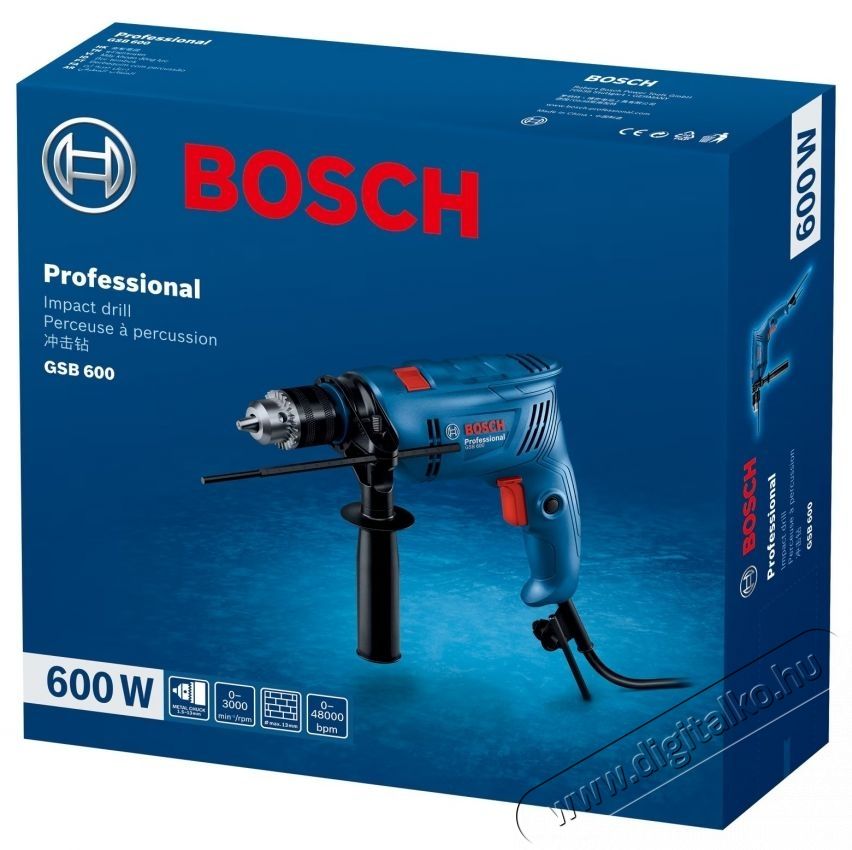 Bosch Professional GSB 600 06011A0321 &uuml;tvef&uacute;r&oacute; &eacute;s csavarh&uacute;z&oacute; H&aacute;ztart&aacute;s / Otthon / K&uuml;lt&eacute;r - Szersz&aacute;m - Egy&eacute;b szersz&aacute;m - 534948