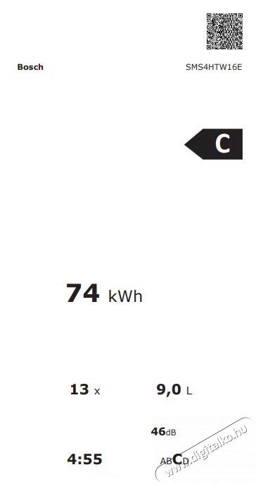 Bosch SMS4HTW16E mosogat&oacute;g&eacute;p, 60 cm, Feh&eacute;r Konyhai term&eacute;kek - Mosogat&oacute;g&eacute;p - Norm&aacute;l (60cm) be&eacute;p&iacute;thető mosogat&oacute;g&eacute;p - 534927