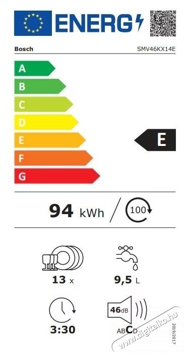 Bosch SMV46KX14E Be&eacute;p&iacute;thető mosogat&oacute;g&eacute;p, 60 cm Konyhai term&eacute;kek - Mosogat&oacute;g&eacute;p - Norm&aacute;l (60cm) be&eacute;p&iacute;thető mosogat&oacute;g&eacute;p - 534930