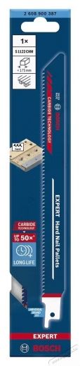 Bosch Expert Hard Nail Pallets S 1122 CHM 2608900387 fűr&eacute;szlap, 3 mm-es fogt&aacute;vols&aacute;g, 225 mm hossz&uacute; H&aacute;ztart&aacute;s / Otthon / K&uuml;lt&eacute;r - Szersz&aacute;m - Egy&eacute;b szersz&aacute;m - 535027