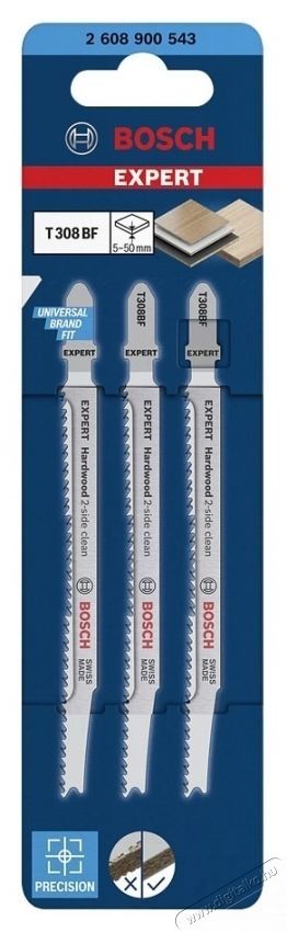 Bosch Expert Hardwood 2 oldal tiszta T 308 BF 2608900543 f&uuml;ggőleges fűr&eacute;szlap k&eacute;szlet H&aacute;ztart&aacute;s / Otthon / K&uuml;lt&eacute;r - Szersz&aacute;m - K&ouml;r / dekop&iacute;r / sz&uacute;r&oacute; fűr&eacute;sz - 534990