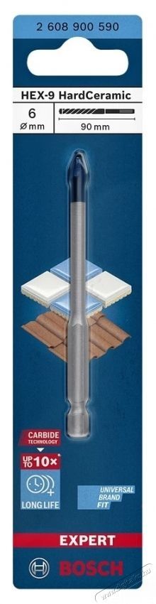 Bosch Expert HEX-9 HardCeramic 2608900590 f&uacute;r&oacute;, 6 x 90 mm H&aacute;ztart&aacute;s / Otthon / K&uuml;lt&eacute;r - Szersz&aacute;m - Csavarh&uacute;z&oacute; / kulcs / f&uacute;r&oacute; / szersz&aacute;m k&eacute;szlet - 534985