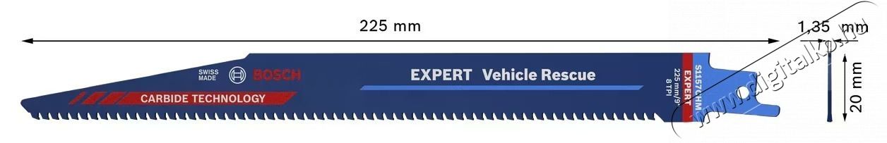 Bosch Expert Vehicle Rescue S 1157 CHM 2608900380 dugatty&uacute;s fűr&eacute;szlap, 3 mm-es fogt&aacute;vols&aacute;g, 225 mm hossz&uacute; H&aacute;ztart&aacute;s / Otthon / K&uuml;lt&eacute;r - Szersz&aacute;m - Kieg&eacute;sz&iacute;tő, tartoz&eacute;k - 535010