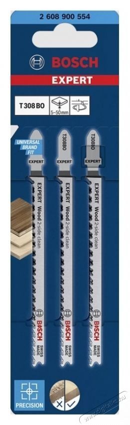 Bosch Expert Wood 2-side clean T 308 BO 2608900554 f&uuml;ggőleges fűr&eacute;szlap k&eacute;szlet H&aacute;ztart&aacute;s / Otthon / K&uuml;lt&eacute;r - Szersz&aacute;m - K&ouml;r / dekop&iacute;r / sz&uacute;r&oacute; fűr&eacute;sz - 534987