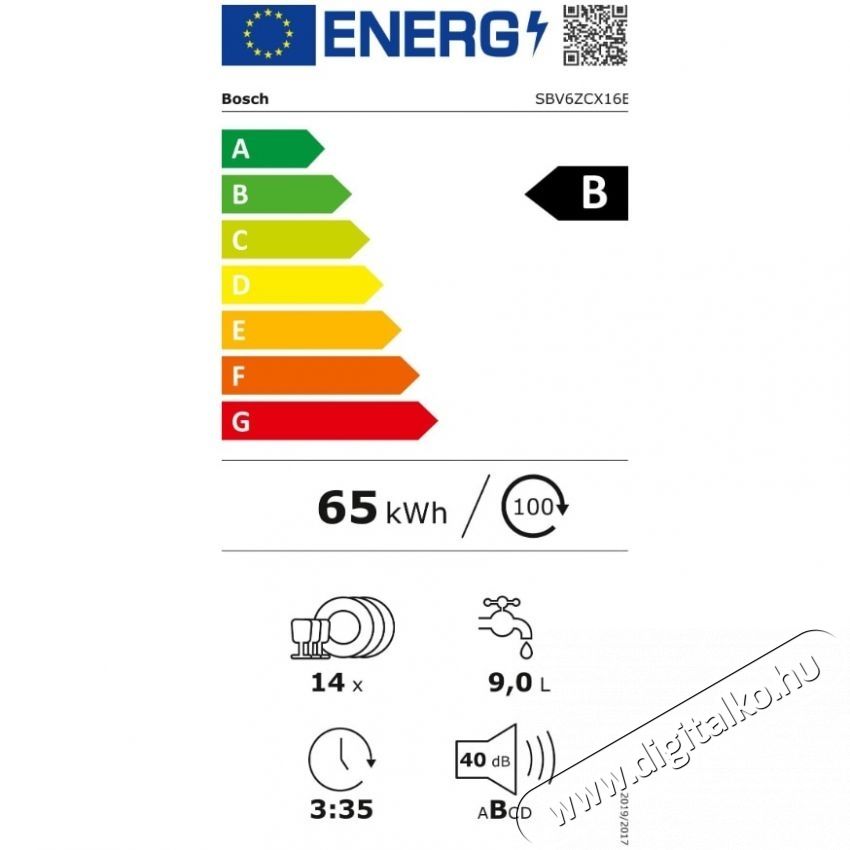 Bosch SBV6ZCX16E be&eacute;p&iacute;thető mosogat&oacute;g&eacute;p, 14 ter&iacute;t&eacute;k, 8 program Konyhai term&eacute;kek - Mosogat&oacute;g&eacute;p - Norm&aacute;l (60cm) be&eacute;p&iacute;thető mosogat&oacute;g&eacute;p - 533074