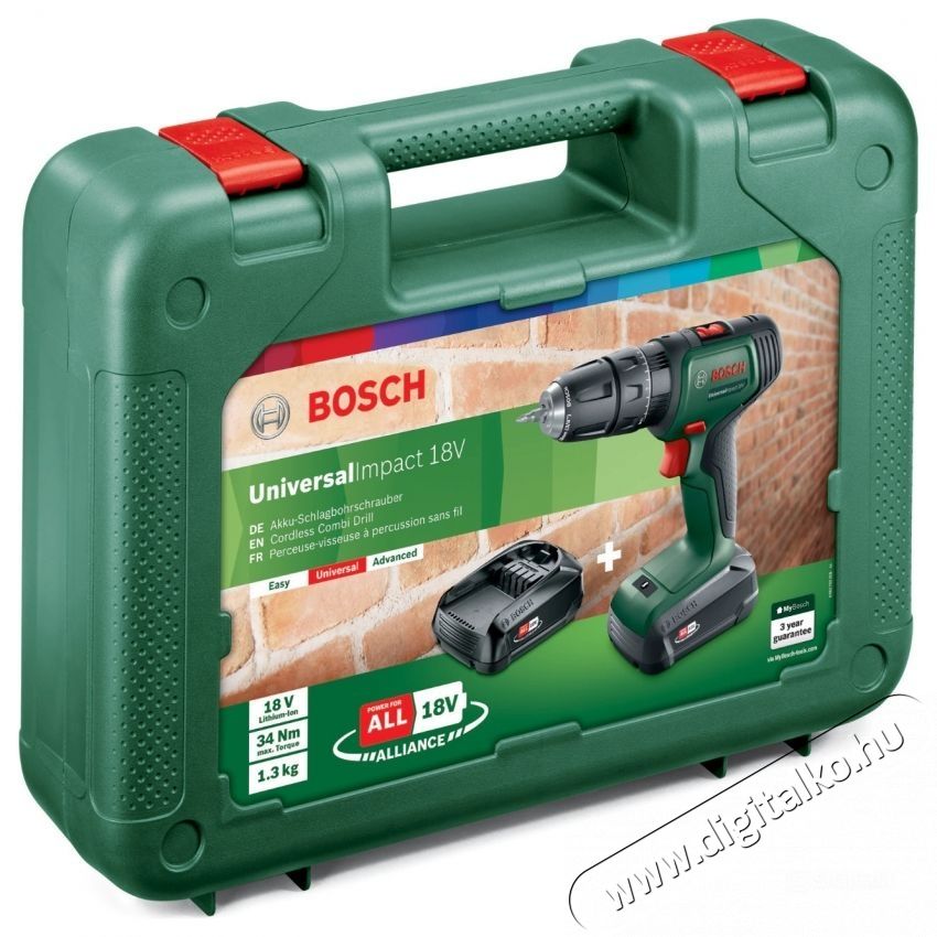 Bosch Universal Impact 18 akkumul&aacute;toros f&uacute;r&oacute;- &eacute;s csavarh&uacute;z&oacute;g&eacute;p H&aacute;ztart&aacute;s / Otthon / K&uuml;lt&eacute;r - Szersz&aacute;m - Csavarh&uacute;z&oacute; / kulcs / f&uacute;r&oacute; / szersz&aacute;m k&eacute;szlet - 534950
