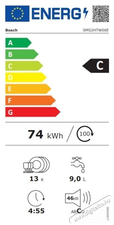 Bosch SMS2HTW06E mosogat&oacute;g&eacute;p, feh&eacute;r Konyhai term&eacute;kek - Mosogat&oacute;g&eacute;p - Norm&aacute;l (60cm) szabadon&aacute;ll&oacute; mosogat&oacute;g&eacute;p - 534925