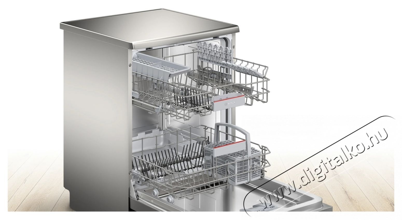 Bosch SMS4HTI16E mosogat&oacute;g&eacute;p, 60 cm, Rozsdamentes ac&eacute;l Konyhai term&eacute;kek - Mosogat&oacute;g&eacute;p - Norm&aacute;l (60cm) szabadon&aacute;ll&oacute; mosogat&oacute;g&eacute;p - 534926