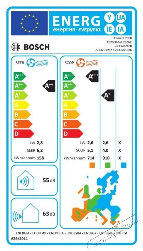 Bosch Climate 2000 kl&iacute;ma, 9000 BTU, A++/A+, Hideg kataliz&aacute;tor szűrő, Wind Avoid Me funkci&oacute;, Follow-me funkci&oacute;, Feh&eacute;r H&aacute;ztart&aacute;s / Otthon / K&uuml;lt&eacute;r - Ventil&aacute;tor / L&eacute;gkondicion&aacute;l&oacute; - Split kl&iacute;ma - 536210