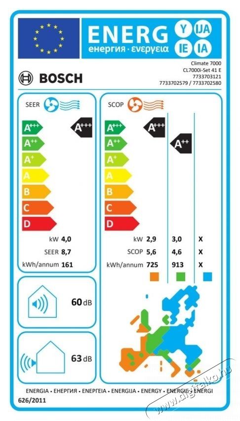 Bosch Climate 7000i kl&iacute;ma, 15000 BTU Wi-Fi, Save Plus funkci&oacute;, Power Control funkci&oacute;, Wind Avoid Me, 3D l&eacute;g&aacute;raml&aacute;s, i-Clean, Follow Me, A+++/A+++ energiaoszt&aacute;ly, Feh&eacute;r H&aacute;ztart&aacute;s / Otthon / K&uuml;lt&eacute;r - Ventil&aacute;tor / L&eacute;gkondicion&aacute;l&oacute; - Split kl&iacute;ma - 536202