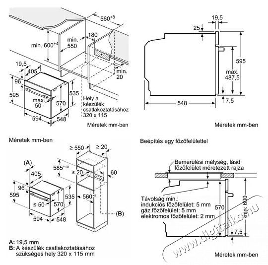 Bosch HQA534EB3 Serie 4 be&eacute;p&iacute;thető s&uuml;tő gőz funkci&oacute;val Konyhai term&eacute;kek - S&uuml;tő-főzőlap, tűzhely (be&eacute;p&iacute;thető) - S&uuml;tő (be&eacute;p&iacute;thető) - 538074