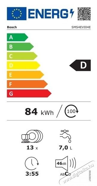Bosch SMS4EVI04E MOSOGAT&Oacute;G&Eacute;P 14 TER&Iacute;T&Eacute;K Konyhai term&eacute;kek - Mosogat&oacute;g&eacute;p - Norm&aacute;l (60cm) be&eacute;p&iacute;thető mosogat&oacute;g&eacute;p - 502843