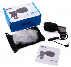 Boya Audio BY-VM01 könnyű, irányított mikrofon Fotó-Videó kiegészítők - Mikrofon - Fotó-videó mikrofon - 322782