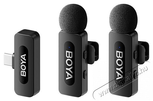 Boya BY-V20 V2.0 Android USB-C okostelefon &eacute;s tablet mikrofon Fot&oacute;-Vide&oacute; kieg&eacute;sz&iacute;tők - Mikrofon - Cs&iacute;ptetős, fej &eacute;s kitűző mikrofon - 524440