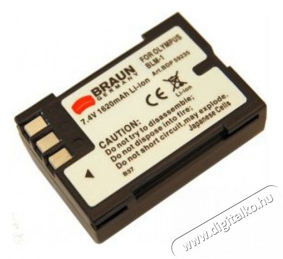 Braun Fotó Olympus BLM1 Helyettesítő Li-ion akkumulátor (1620mAh) Akkuk és töltők - Li-ion akkumulátor és töltő (utángyártott) - Akku - 262905